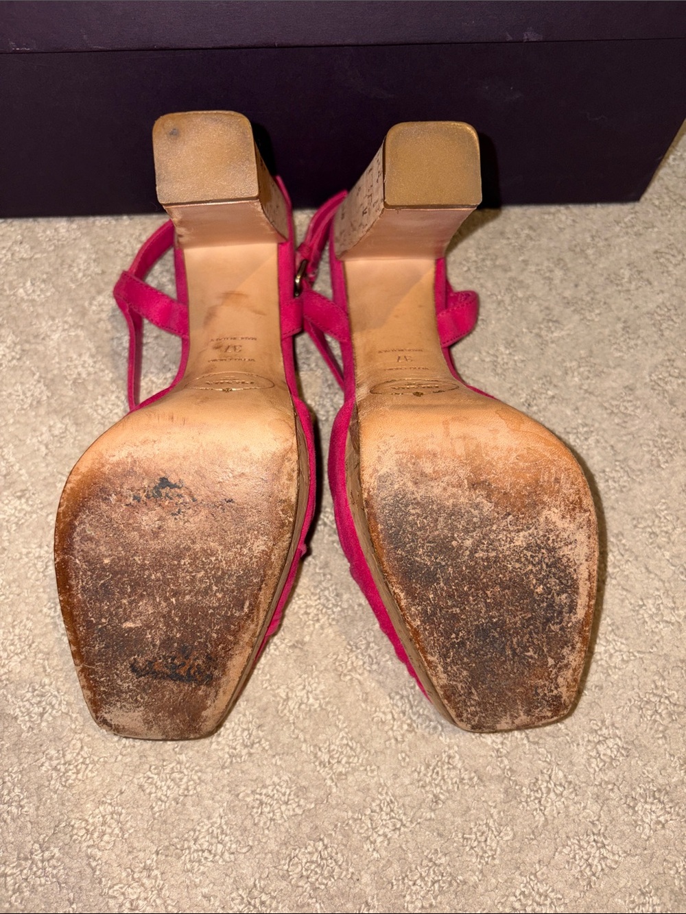 Prada Magenta Suede Knotted Slingback Heels - Picture 7 of 9